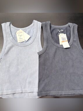 TWO Hippie Rose Ribbed Scoop Neck Tank